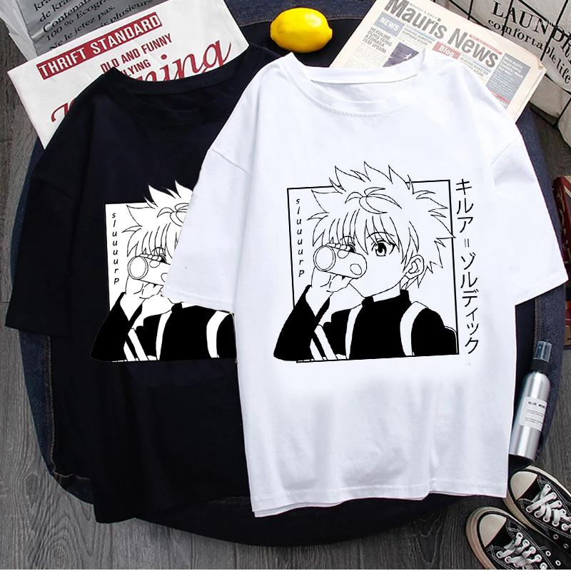 

Men's T Shirts Japanese Anime X Shirt Men Kawaii Cartoon Summer Tops Killua Graphic Tees Harajuku Unisex T-shirts Male, 63243