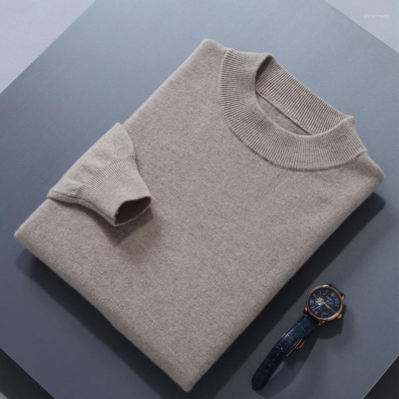 

Men' Sweaters 2022 Men' Half High Neck Sweater Autumn And Winter Round Pure Color Knit Casual Wool Bottoming Shirt, Black