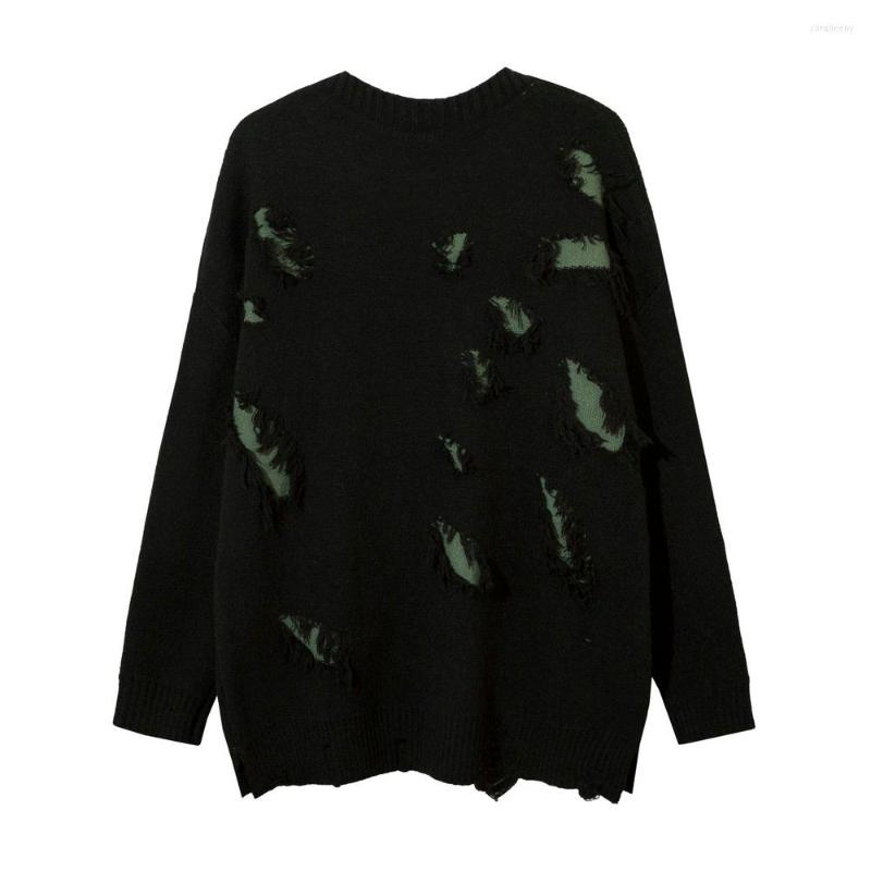 

Men's Sweaters Designer Ripped Holes Individuation Men's Sweater Men Winter Clothes Oversize Fairly Grunge Streetwear 2022 Long Sleeve, Black