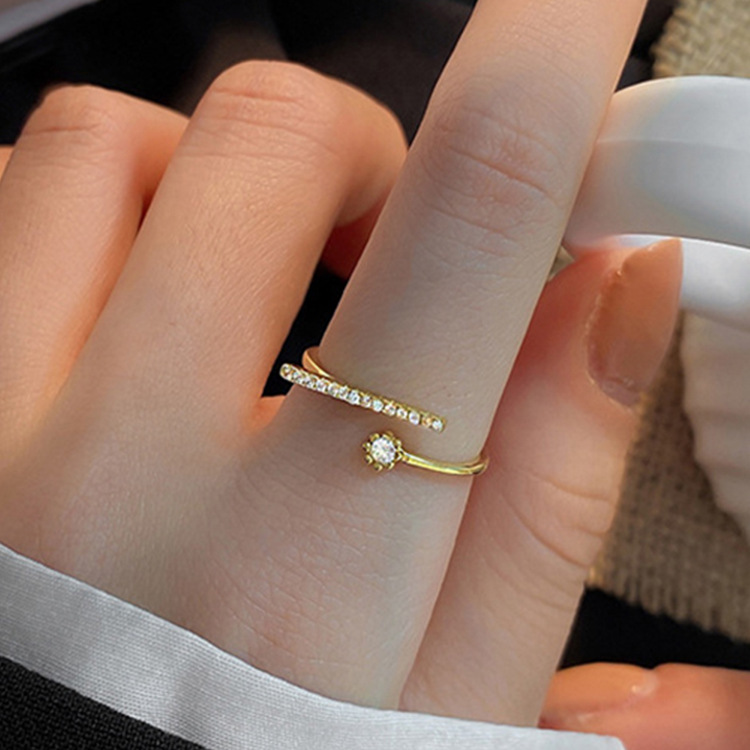 

Crystal Open Zircon Band Rings for Women Men Fashion Jewelry Festival Gift Silver Color