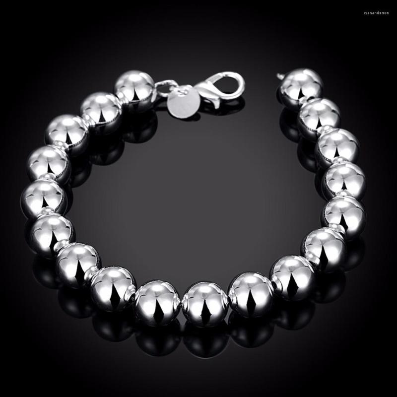 

Bangle Fashion Jewelry 925 Stamp Silver Plated Charm 10MM Solid Buddha Beads/Hollow Beads Bracelets Gift Bag H136