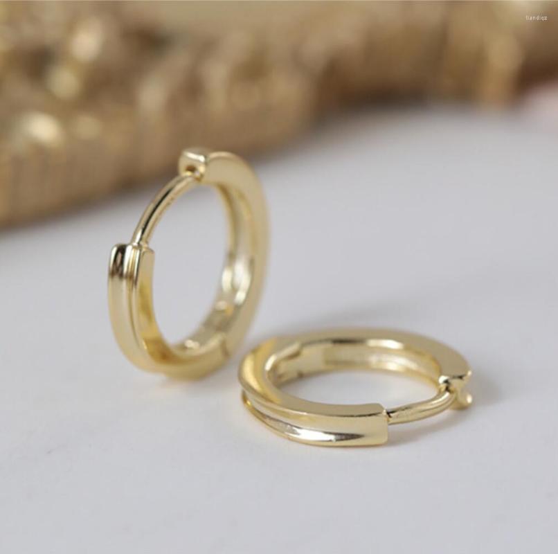 

Hoop Earrings 925 Sterling Silver Grooved Gold Filled Huggie Endless A1921