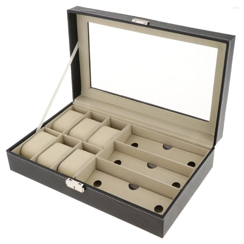 

Jewelry Pouches Watch Sunglasses Display Storage Box Case Glasses Holder Organizer