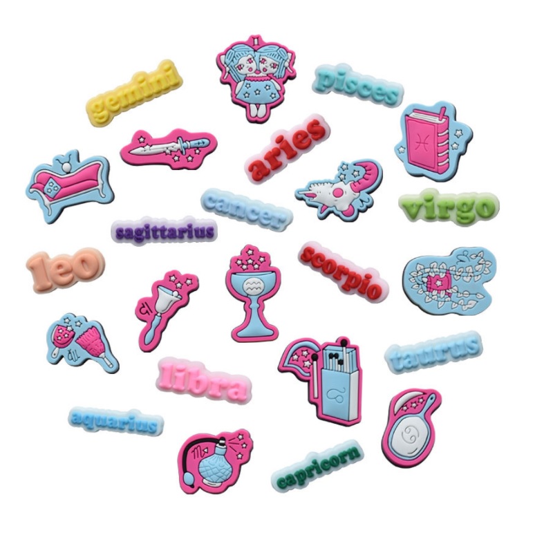 

Pvc Shoe charms Parts Accessories Decoration Buckle constellationCharm Clog Pins Buttons Croc Charms