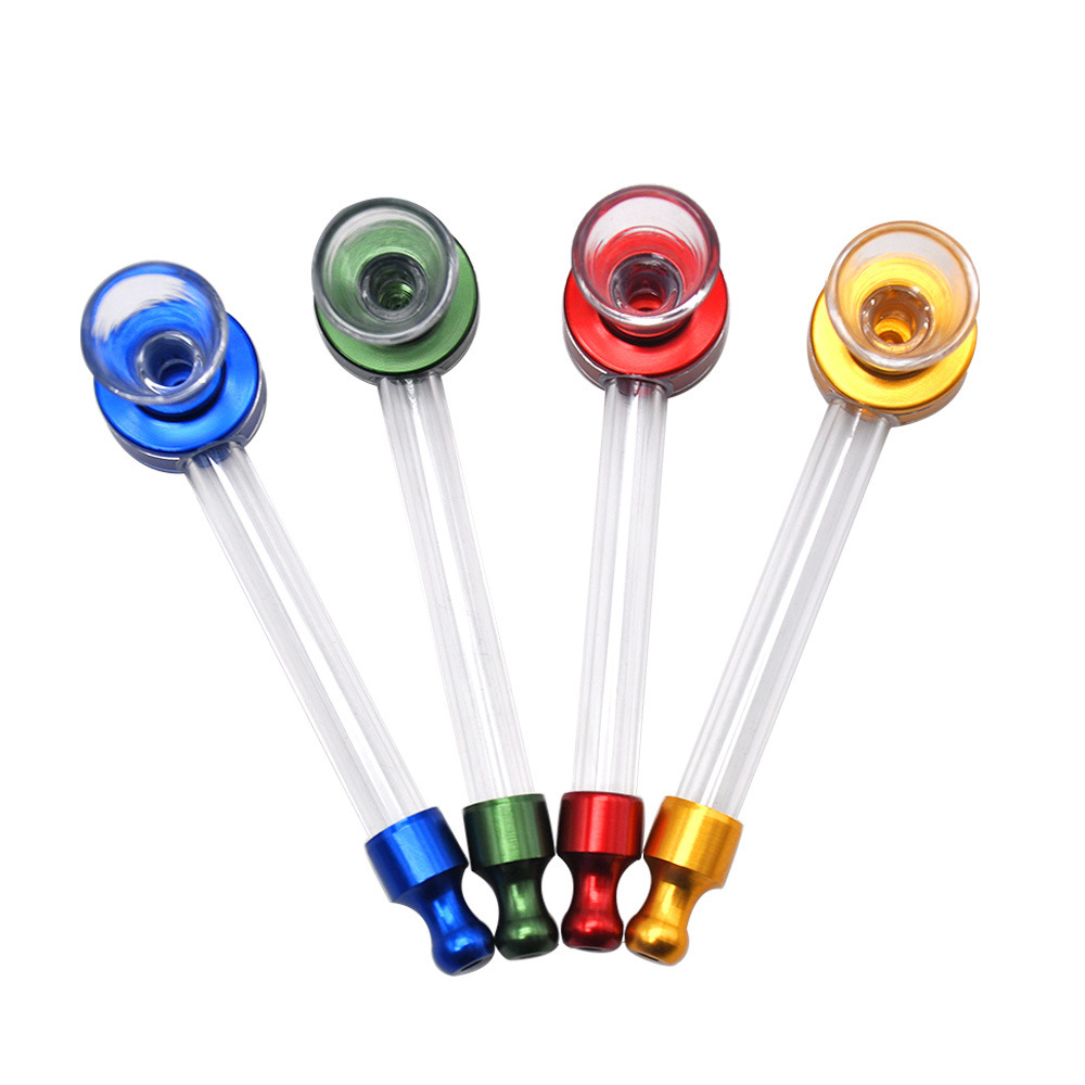 

Mini Smoking bong Glass Water pipe Tubes Straw Sniffer Tobacco Clear oil burner tube oil nail