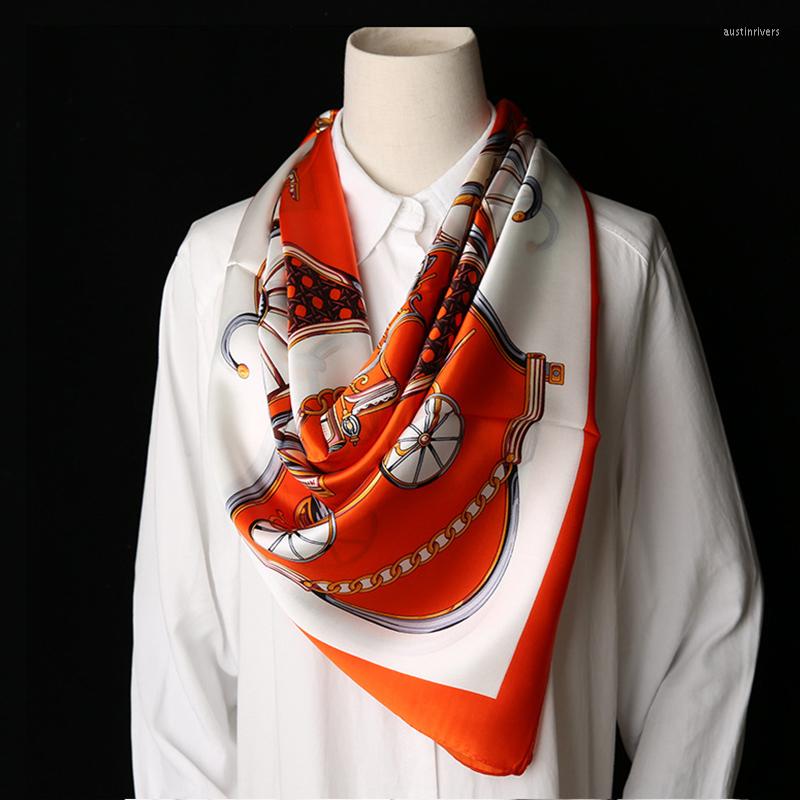 

Scarves Silk Scarf Women 90 Cm Natural Square Wrap Shawls Fashion Ladies Pure Head