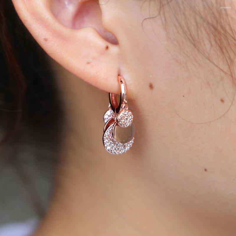 

Hoop Earrings Bohemian Crystal Cz Geometric Round Dots Charm Antique Gold Color Earring Brincos For Women Party Jewelry