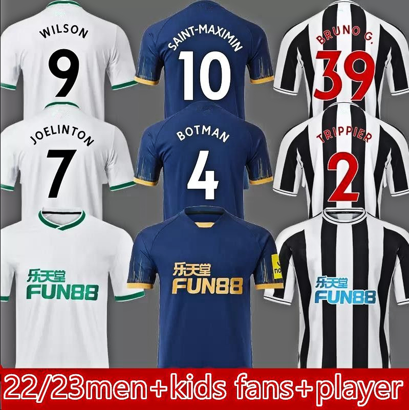 2022 2023 Jerseys de football de Newcastle Bruno G. Joelinton 22 23 Fans NU Isak Maximin Wilson Almiron Trippier Football Shirt S-4xl United Men
