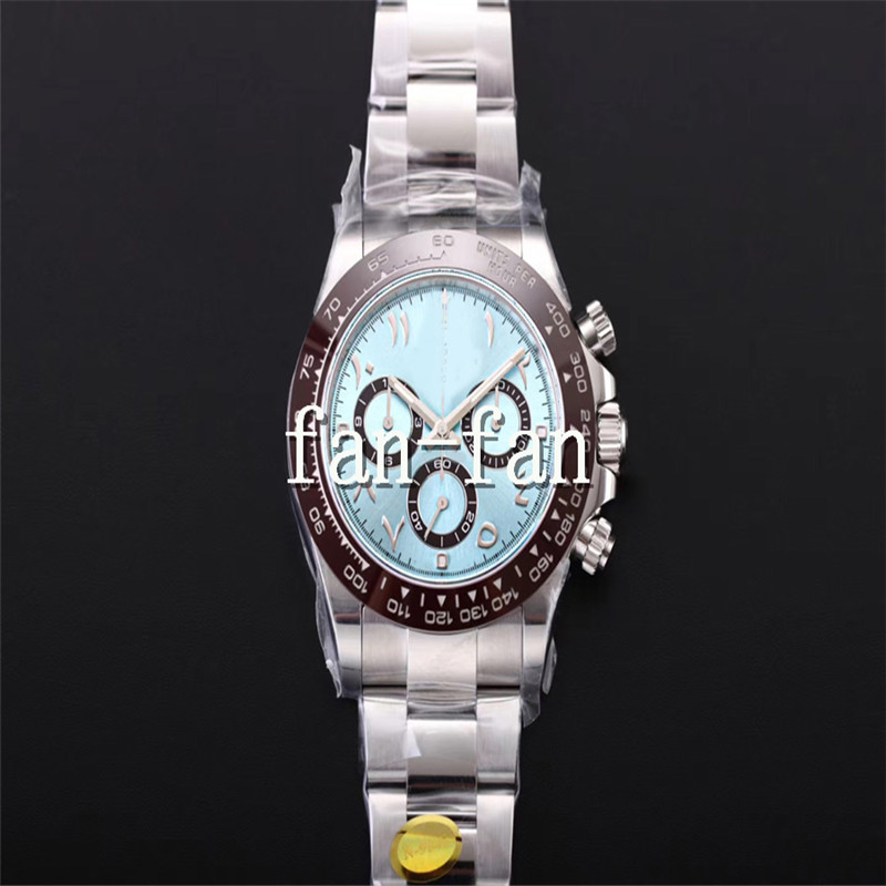 

A Factory Wristwatch 12.2 Ice Blue Dial 116506 ETA 4130 Movement Chronograph Working Automatic mechanical Mens watches, White