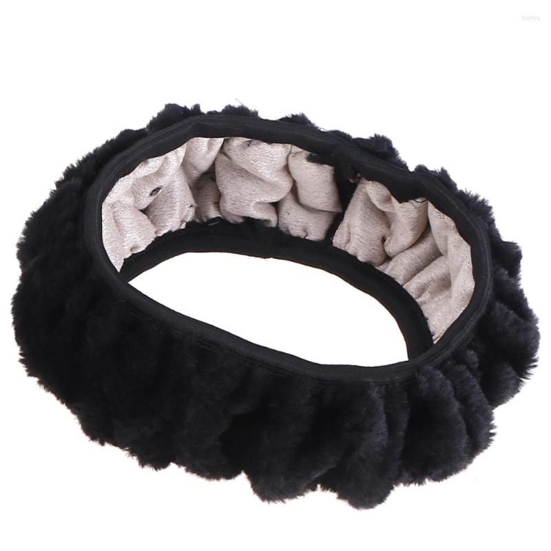 

Steering Wheel Covers Plush Cover Durable Universal Anti-slip Automobile Black