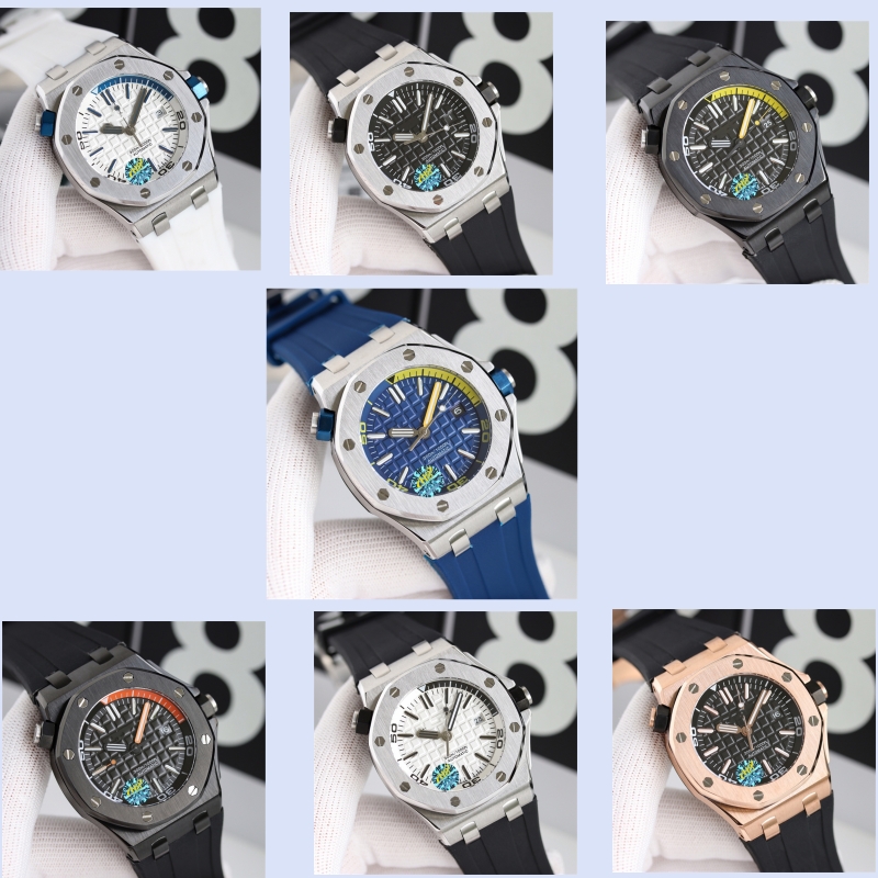 

15703 Montre de luxe mens watches 42mm 3120 automatic mechanical movement steel case luxury watch Wristwatches 300m waterproof, As picture