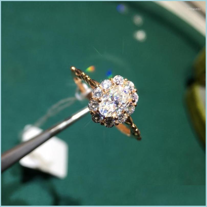 

Cluster Rings Cluster Rings Sier 925 Original 18K Rose Gold Plated Diamond Test Past 0 5 Oval Cut D Color Moissanite Egg Gemstone Ri Dhenl