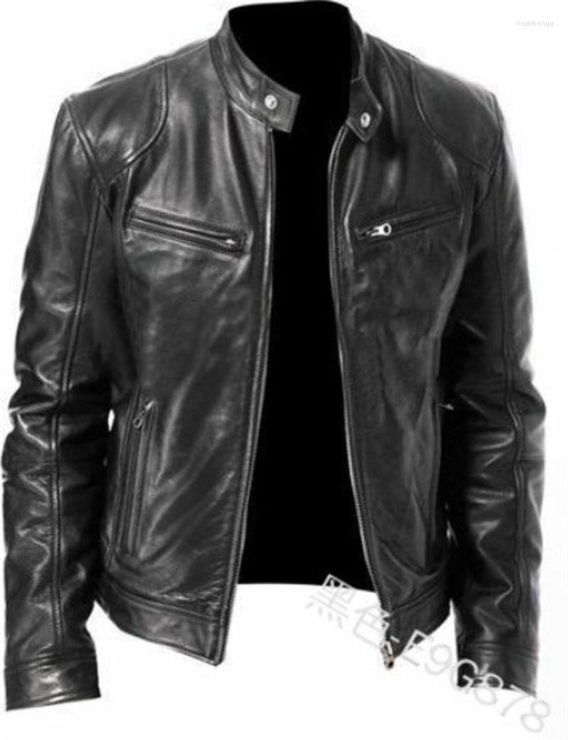 

Men' Jackets Men' Men Coat PU Leather Jacket Spring Fall Winter Top Slim Korean Streetwear Gothic Moto Biker Punk Outwear Abrigos, Black