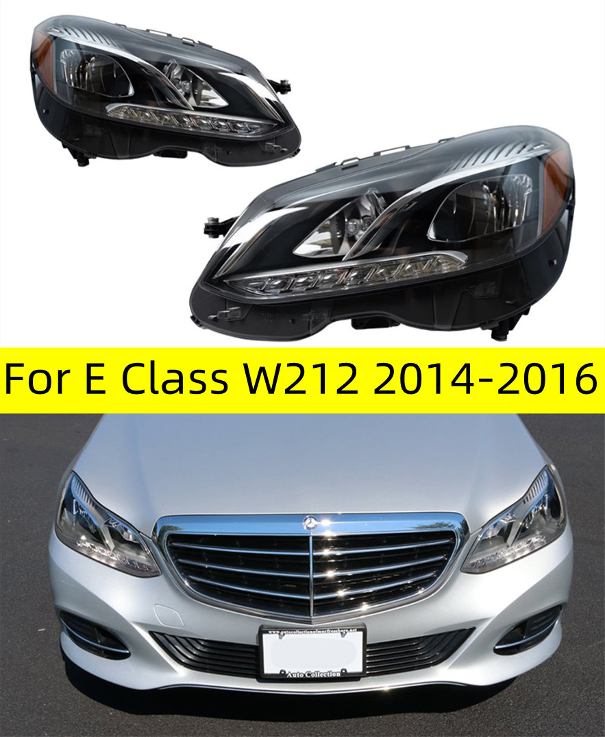 

Headlight For E Class 20 14-20 16 W212 Head Lights Halogen Style Replacement DRL Daytime lights Lighthouse Facelift