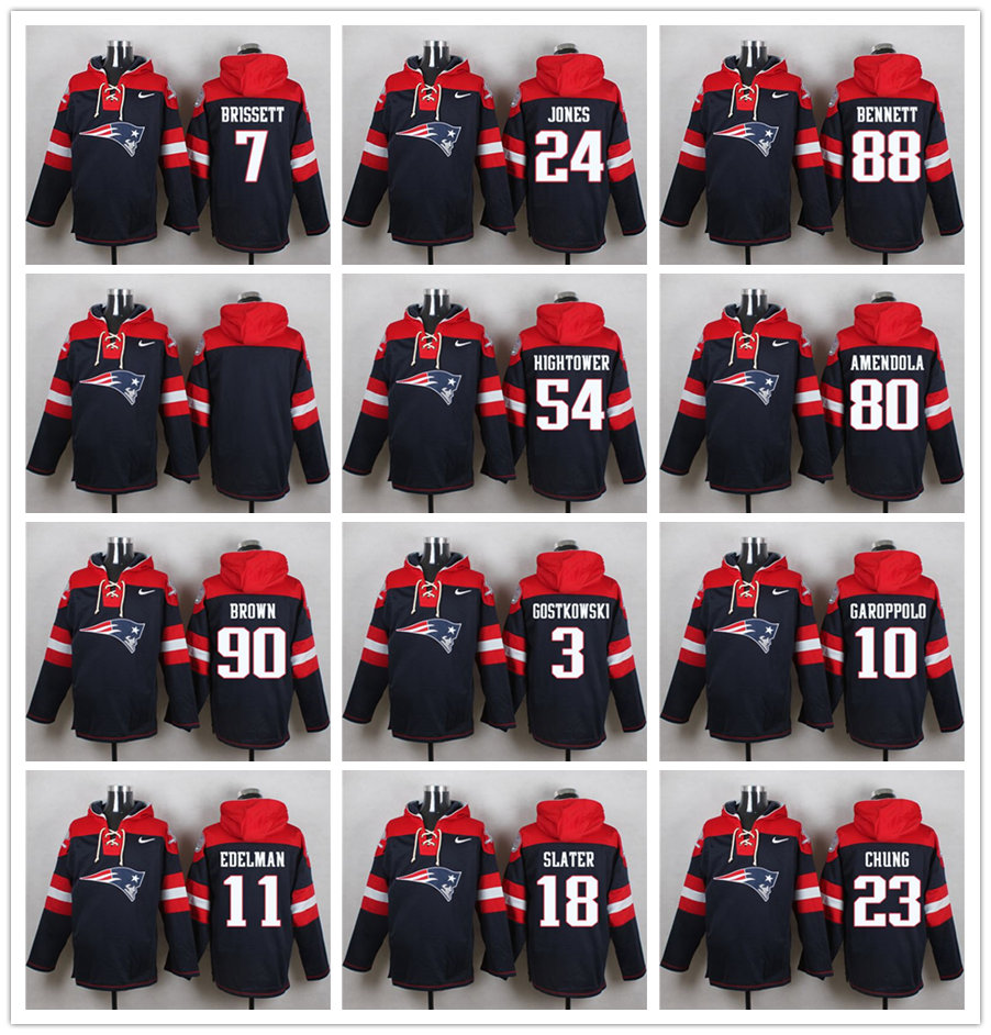 

Tops Hoodie New England''Patriots''MEN Cole Strange Matt Judon Tom Brady Mac Jones julian edelman Navy Blue Player Pullover