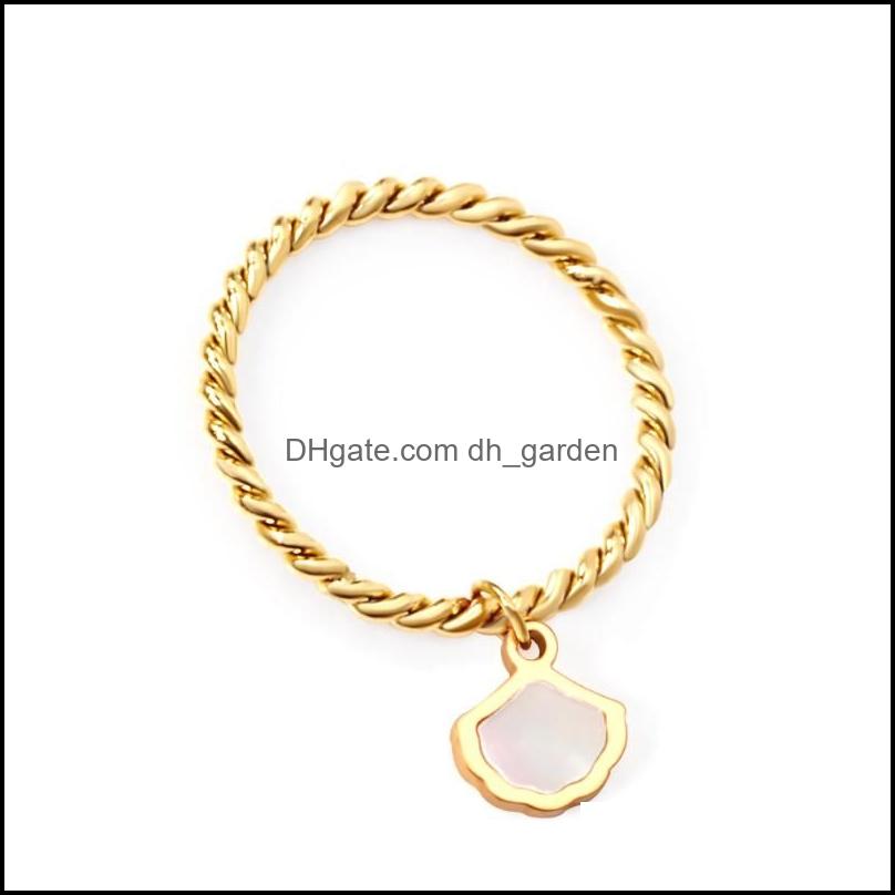 

Cluster Rings Cluster Rings Luxukisskids Korean Fashion Sea Shell Pendant Thin Ring For Women/Girls Wedding Party Jewelry Streetwear Dhv9N