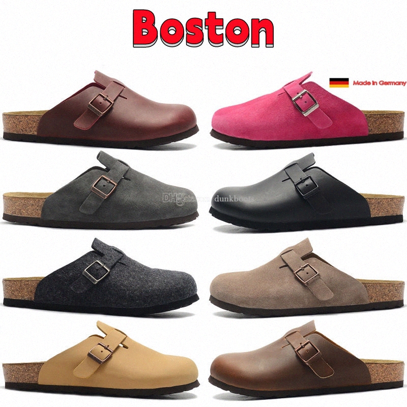 

Designer Boston Birkin Slippers For Women Men German Arizona Mayari Cork Flat Fashion Sandales Suede Leather Slipper Beach Soft Sandals Casual Clog Ou O68h#, #1