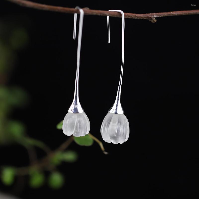 

Dangle Earrings Silver S925 Pure Jewelry Original Design Fashion Handcrafted Crystal Lady Earrings.