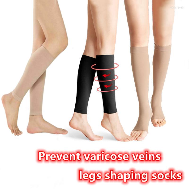 

Women Socks 1Pair Prevent Calf Varicose Veins Compression Knee-High Stockings Grade Pressure Treat Leg Shaping, Black