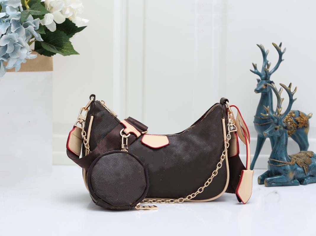 

New large capacity chain women's bag Fashion sweet crescent bags Designer single shoulder messenger bag armpit bags totes, White flower # 5613