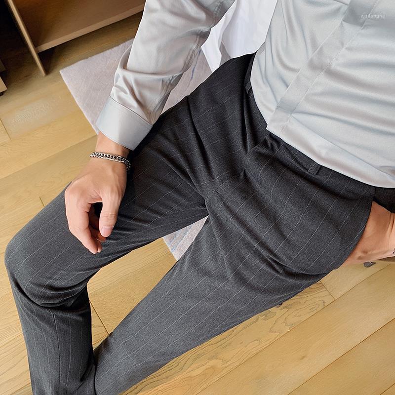 

Men's Suits 2022 Spring Autumn Men's Straight Dress Pants Loose Casual Western Trouser Fashion Suit Formal Business Trousers F91, Zd90 light gray