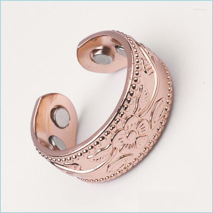 

Cluster Rings Cluster Rings Fashion Classic Plum Blossom Copper Magnetic Adjustable Opening Ring For Men And Women Jewelrycluster Cl Dhy3T