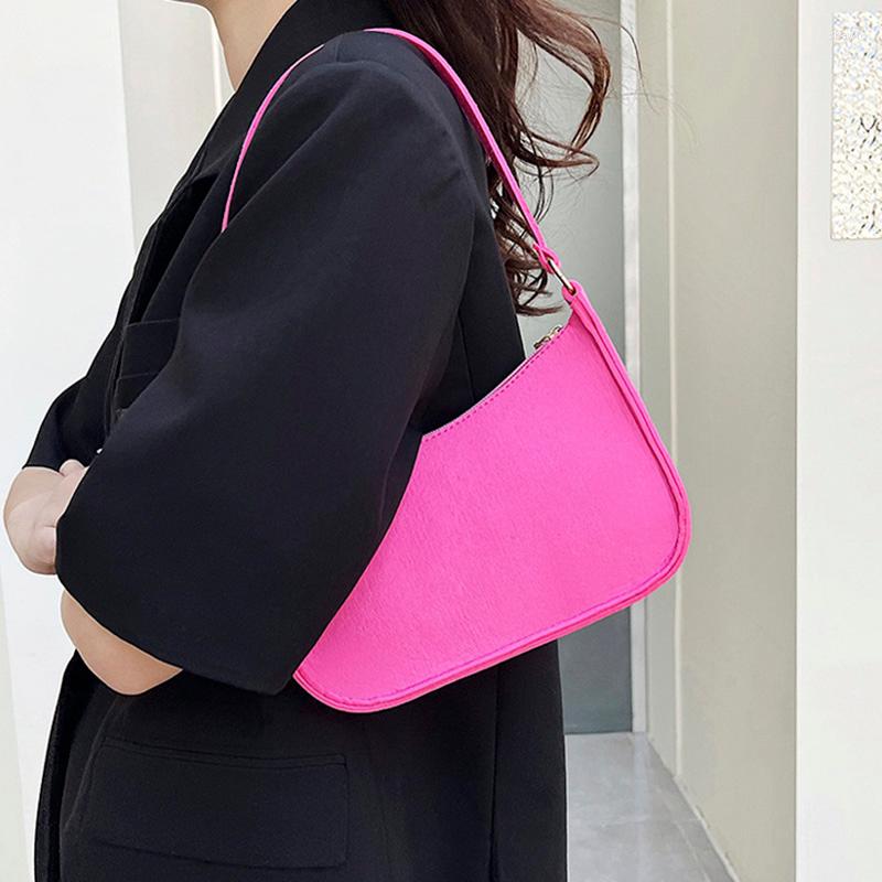 

Evening Bags Solid Color PU Leather Underarm Handbags For Women Summer Fashion Ladies Shoulder Shopping Bag Female Simple Purses 2022, Orange