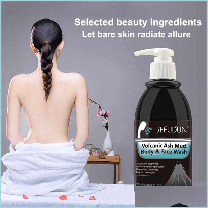 

Body Wash Whitening Volcanic Ash Mud Body Face Shower Gel Wash Fast Brightening Moisturizing Facial Skin Care Gels 250Ml Drop Delive Dhrdg