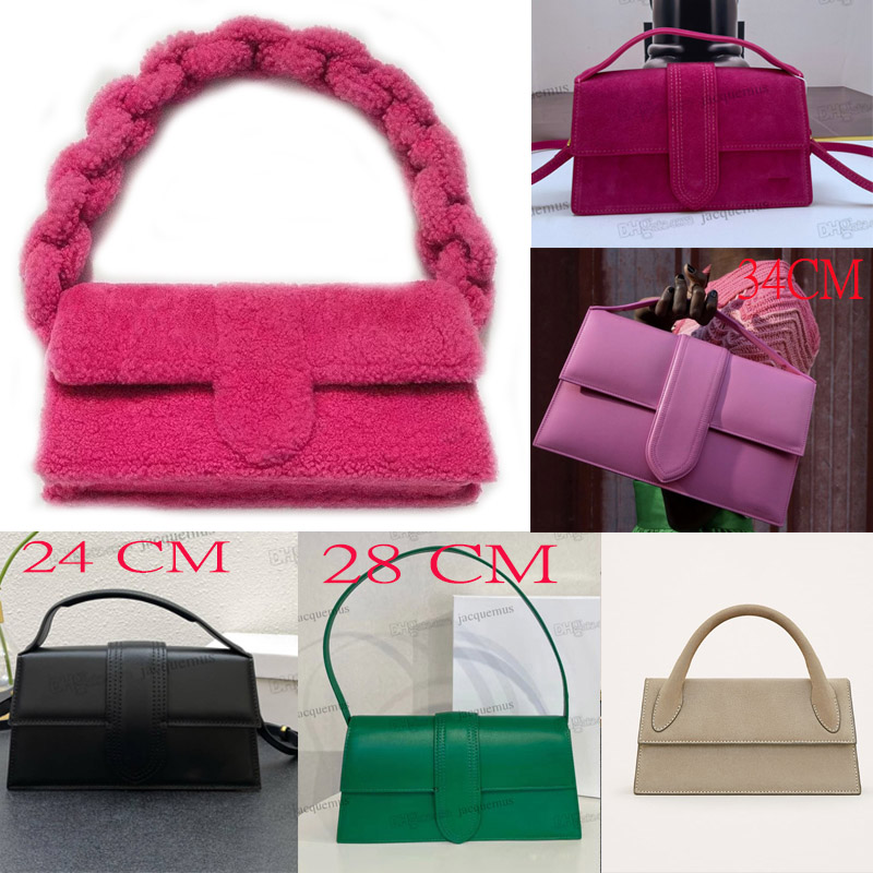 

Alligator totes bags Bambino Le Grand Bambidou Long fluffy women purse designer geninue pink suede leather bag messenger jacquemu hand flap velvet, Any more pictures contact us please