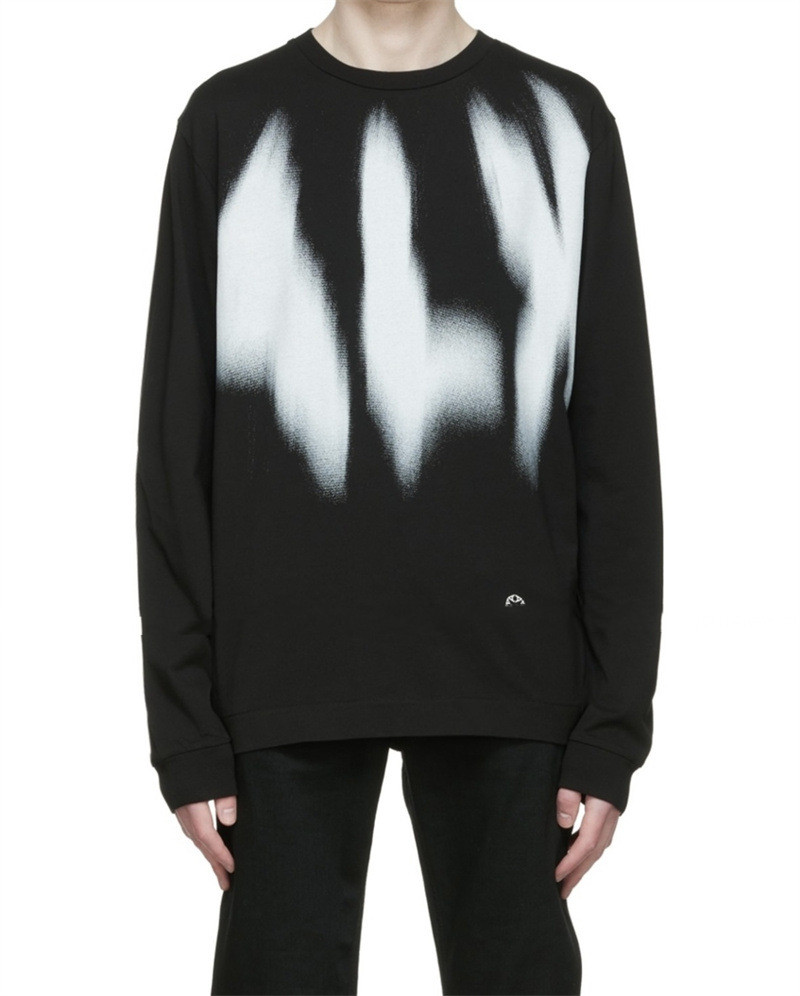 

Black Long Sleeve T-shirt Men Women Graffiti Inkjet Logo Tee Functional T Shirt Top Spring Autumn T-shirts 2022