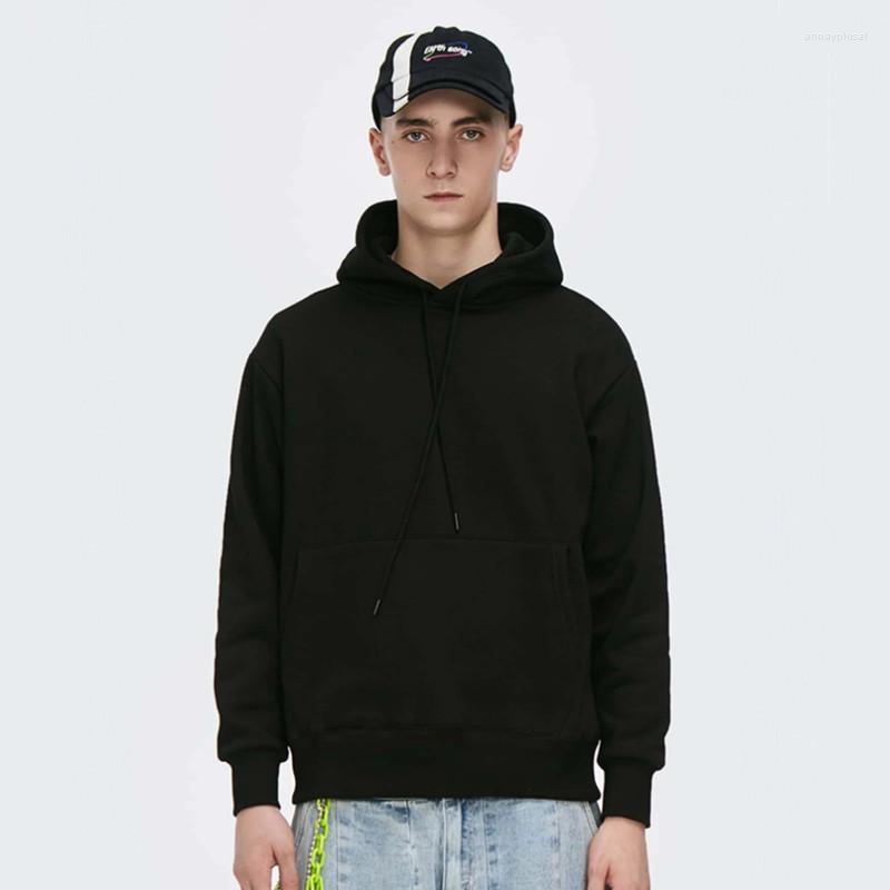 

Men's Hoodies Fashion Brand Quality Men's Hip Hop Streetwear Men Casual Sweatshirts Solid Color Sweatshirt Tops, Black