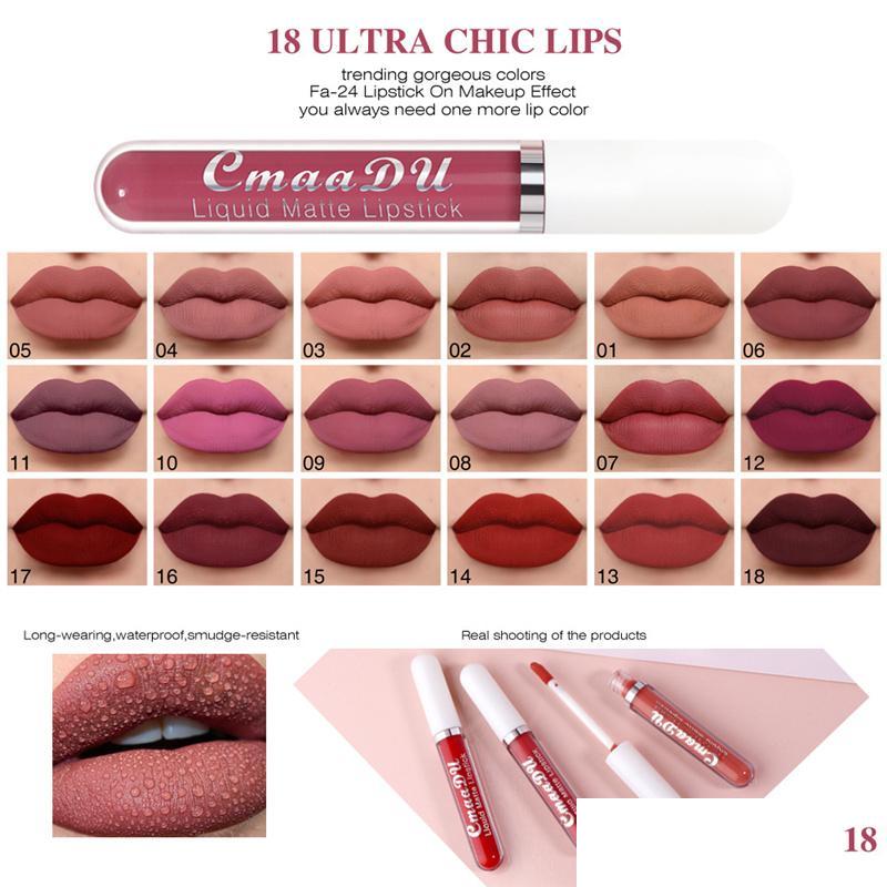 

Lip Gloss 18 Colors Veet Matte Lipgloss Nude Liquid Lipstick Waterproof Lasting Red Lip Gloss Makeup Cosmetics 12Pcs Drop Delivery 2 Dhs7I, As the pics showed