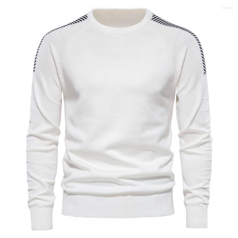 

Men's Sweaters Men Sweater Pullovers Contrast Colors Slim Long Sleeve Round Neck Winter Warm Knitted Spring, Black
