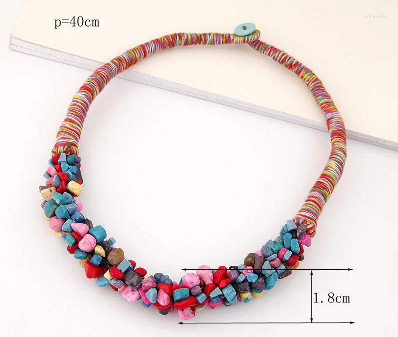 

Choker LEMOER Fashion Bohemian Style Ocean Wind Gravel Stone Chokers Collar Necklace For Women Summer Beach Vacation Accessories