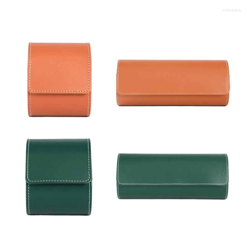 

Jewelry Pouches 1/3 Slots Portable Watch Storage Box Chic Vintage Leather Watches Roll Travel For CASE Wristwatch Pouch Organizer Boxes Gift
