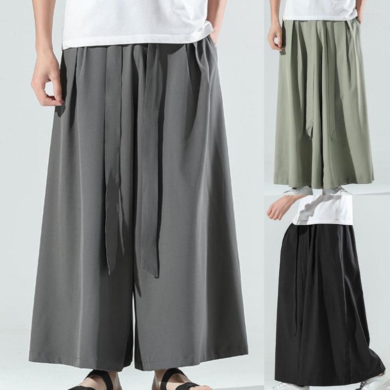 

Men's Pants Sport Trousers Mid Rise Fitness Ice Silk Hip Hop Simple Wide Leg Oversize, Army green