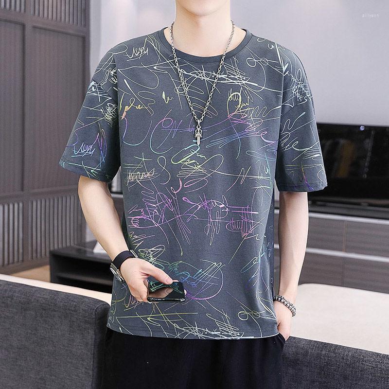 

Men's T Shirts Short-sleeved T-shirt Summer Korean Trend Round Neck Student Casual Cotton Short Sleeved Bottoming Shirt, Black