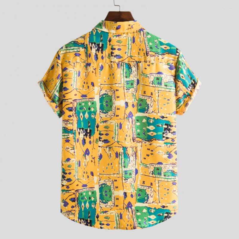 

Men's Casual Shirts Stylish Soft Turn-down Collar Men Tops Beach Shirt Short Sleeves Loose, Red