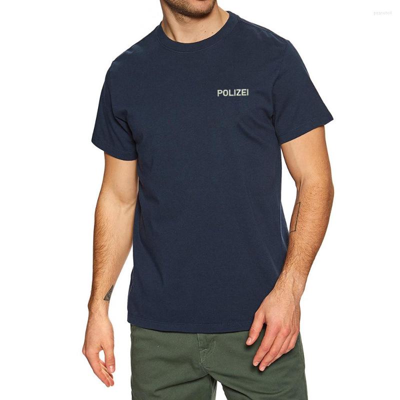 

Men' T Shirts Mens Germany Polizei Embroidered T-shirt Embroidery, Black