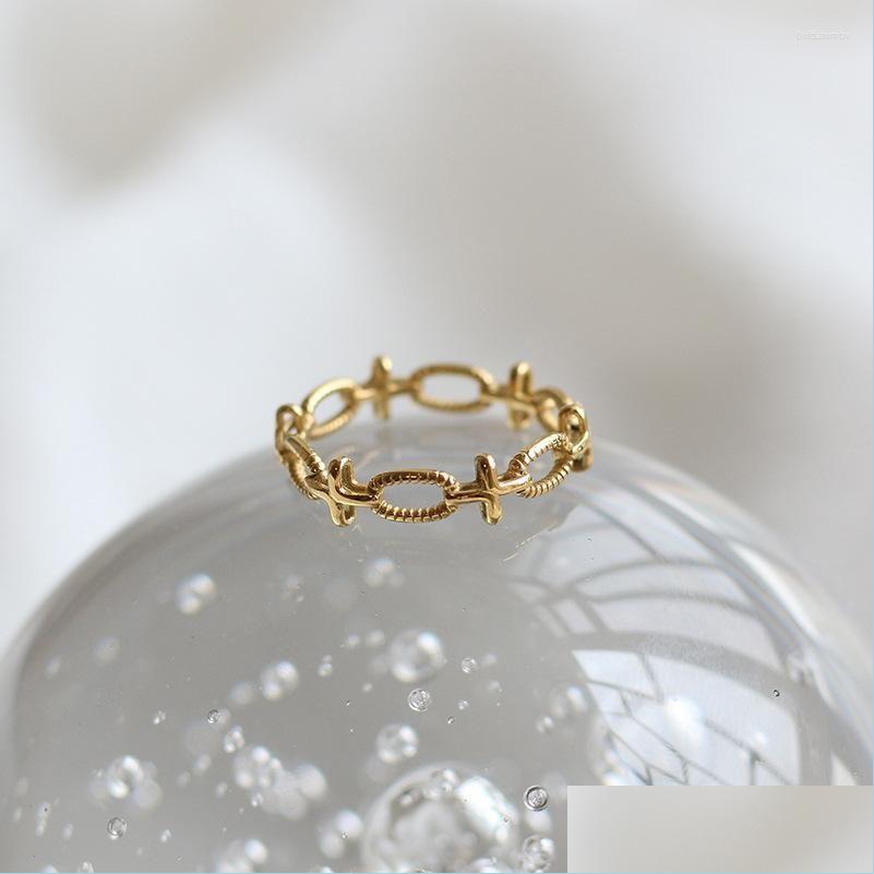 

Cluster Rings Cluster Rings Geometry Irregar Gothic Ring Stainless Steel Gift For Women Plated Aesthetic Designer Boho Accessories J Dhxjy