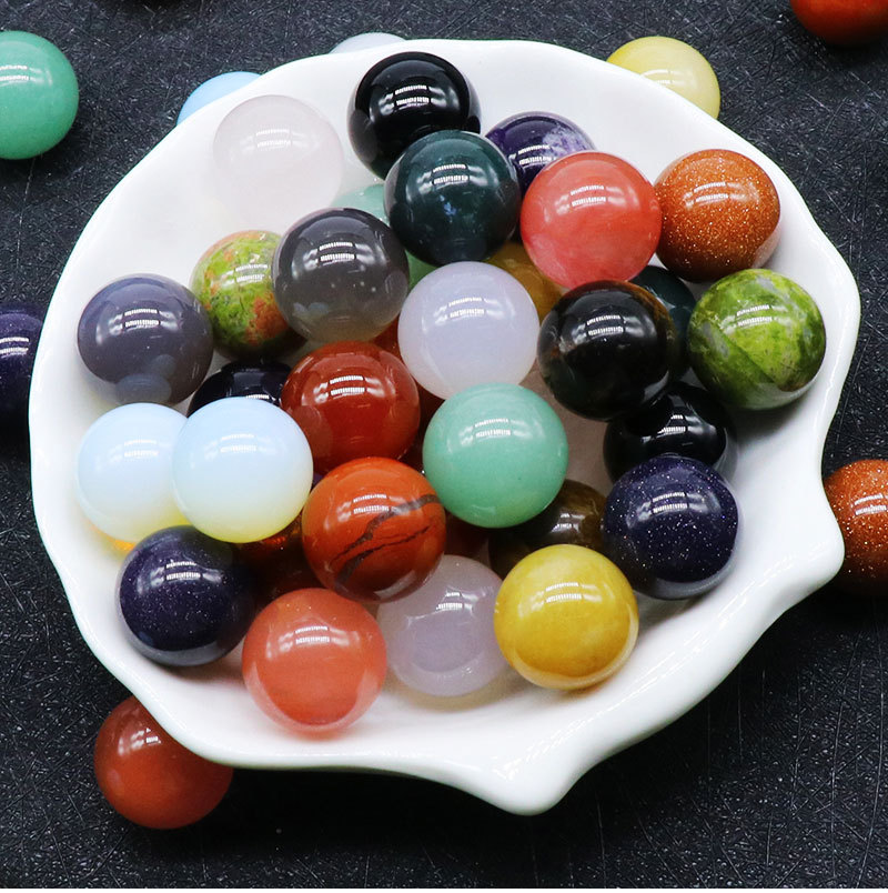 

10PCS 16MM Gemstone Spheres for DIY Making Jewelry NO-Drilled Hole Loose Reiki Healing Energy Stone Crysta Balls Round Beads
