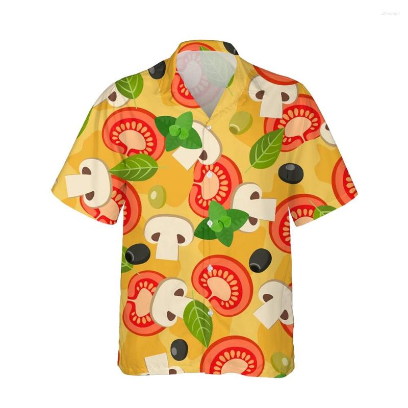 

Men's Casual Shirts Jumeast 3d Cartoon Tomato Mushroom Printed Hawaiian Funny Shirt Men Short Sleeve Mens Fashion Trend Streetwear 5XL, 04