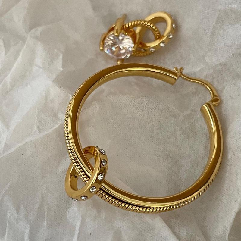 

Hoop Earrings Retro Asymmetrical Studded Crystal Women's Jewelry