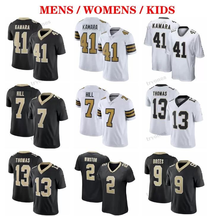 

CUSTOM Stitched Football jersey New Orleans''Saints''41 Alvin Kamara 32 Mathieu Taysom Hill Michael Thomas Jameis Winston black Untouchable, With logo
