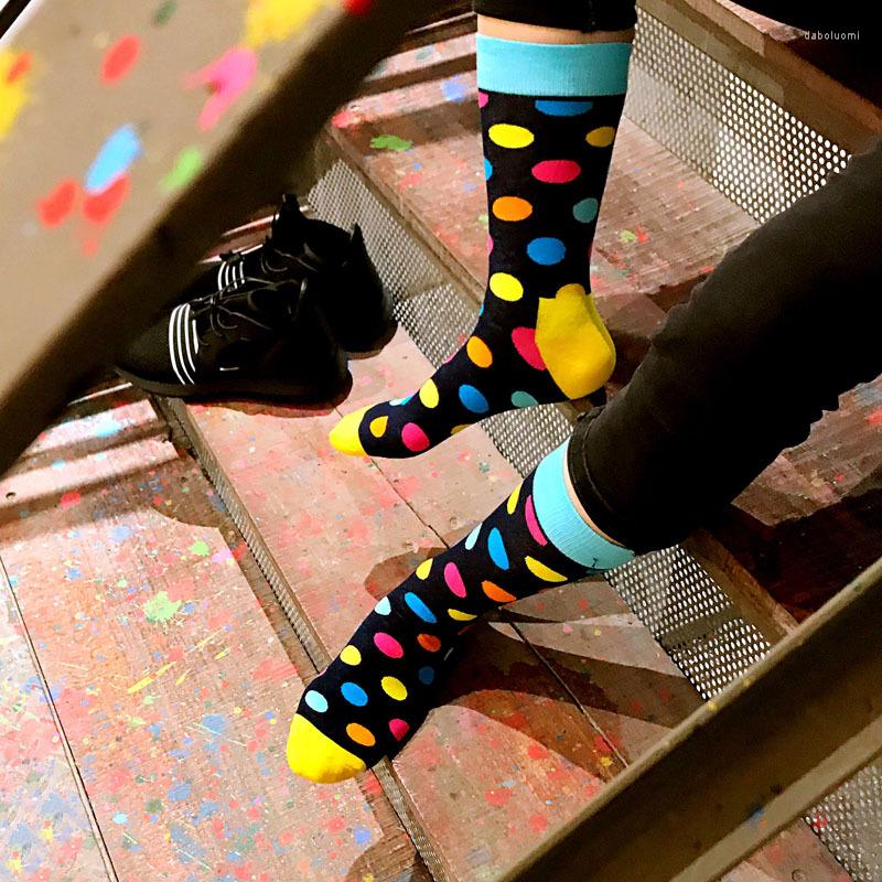 

Men's Socks Colorful Happy Men Dots Pattern Hip Hop British Casual Harajuku Novelty Dress Designer Brand Skate Funky Gift, Dark green socks