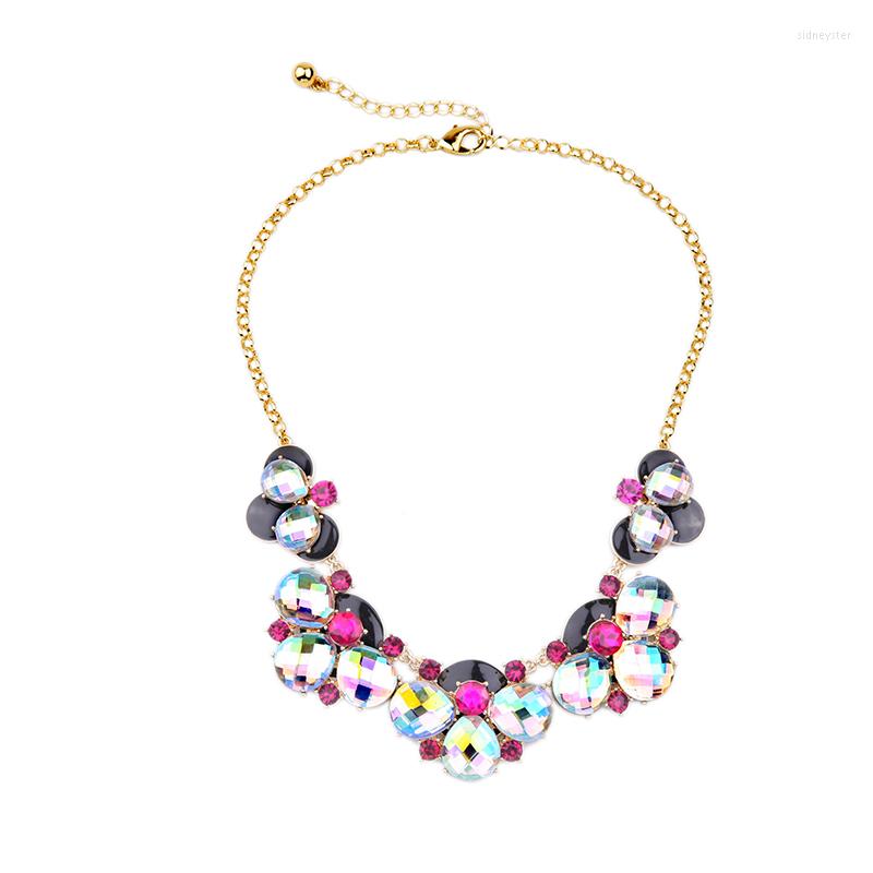 

Choker Colorful Flower Charm Necklaces For Women 2022 Bib Statement Jewelry Birthday Gifts