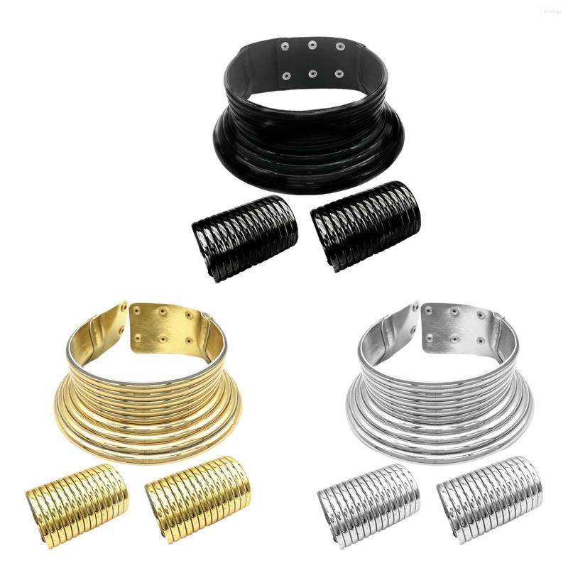 

Necklace Earrings Set Vintage African Choker Bracelet Egyptian Statement National Jewelry For Theme Party Halloween, Picture shown