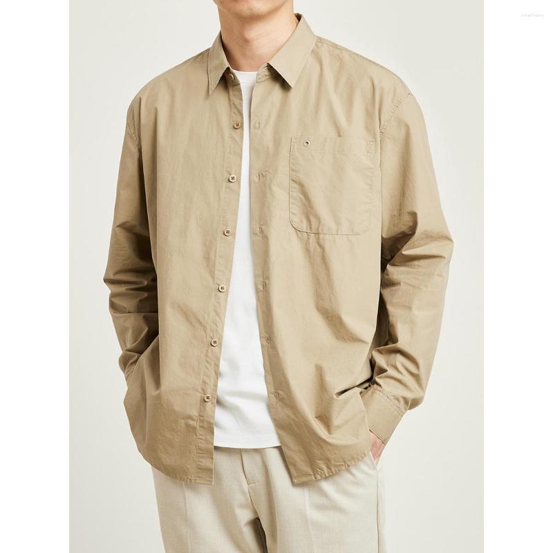 

Men's Casual Shirts Men's Pure Cotton Basic Long Sleeve Safari Style Loose Vintage Shirt Luxury Streetwear Men Clothing 2023, Blue