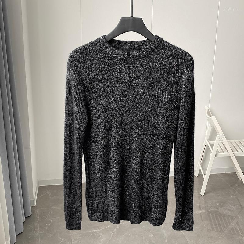 

Men's Sweaters 2022 Men Autumn Winter Solid Color Thick Knit Sweater Male Long Sleeve Round Neck Pullover Warm High Quality Knitwear M80, Black