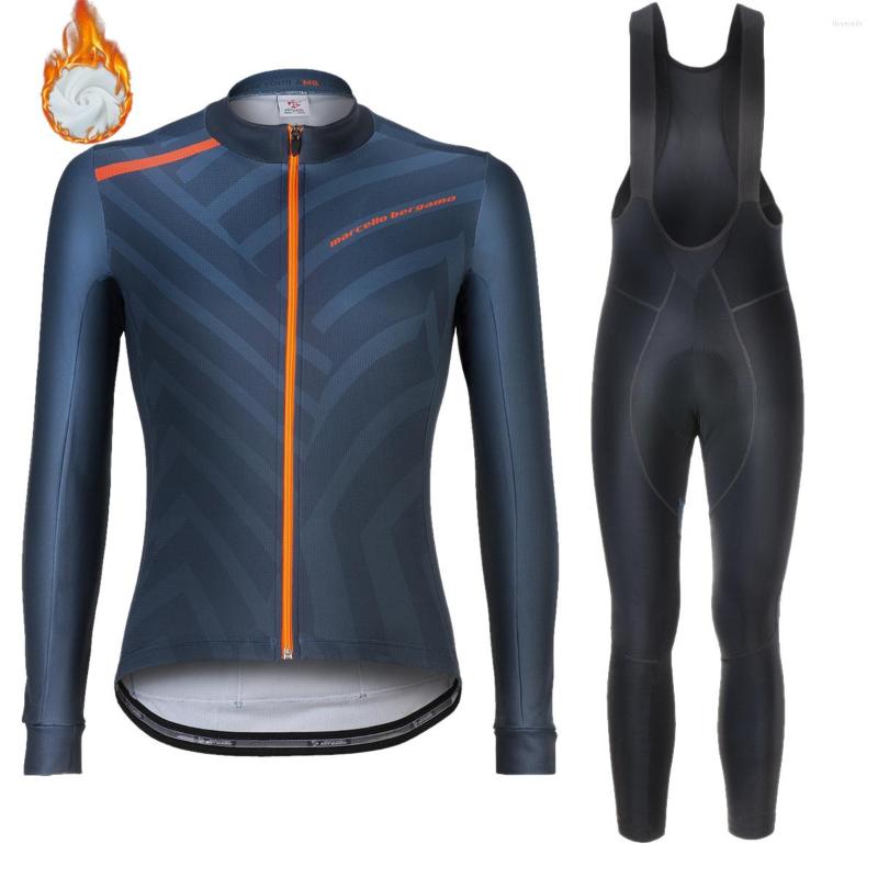 

Racing Sets 2022 Marcello Bergamo Winter Man Cycling Jersey Long Sleeve Warm Thermal Fleece Suit Velvet Bike Roupa De Motoqueiro, 13